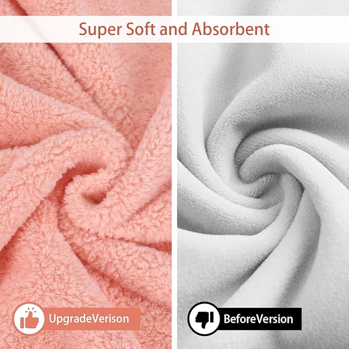 Pet Bathrobe Towel Dog Cat Drying Coat Super Absorbent Cute Dogs Bath Towel Hooded Robe Adjustable Collar & Belly Strap for XSmall to XLarge Pets (Coralpink, Medium)