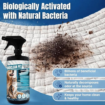 Bioclean Pet Carpet Cleaner & Deodorizer – Eliminates Pet Urine Smell, Stain & Odor Remover, No Residue, Made in USA – 16oz