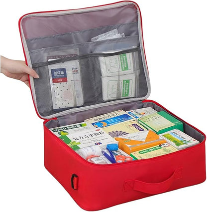 Red First Aid Bag Empty 1st Aid Bag Medical Travel Case Emergency Storage Compact Medicine Bags for Car Office Kitchen Sport Outdoors Camping Hiking Pet (Green L)