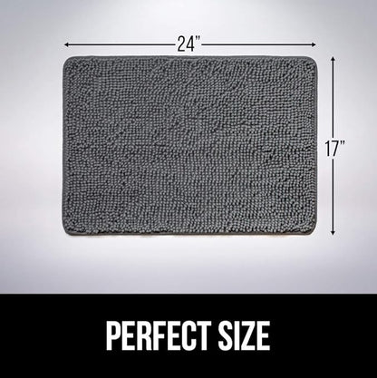 GORILLA GRIP SoakSTOPPER Dog Door Mat, Machine Washable Rug Absorbent Doormat Captures Moisture Mud Dirt, Quick Dry Soft Chenille Entryway Rugs Indoor Entrance Mats for Dog Paws, 24x17 Beige Ivory