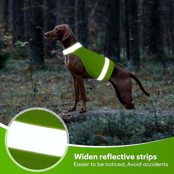 2 Pieces Dog Hunting Vest Reflective Safety Vest Adjustable,High Visibility Jacket Make Your Dog More Visible and Safety from Hunter (Fluorescent Green&Blaze Orange,M)