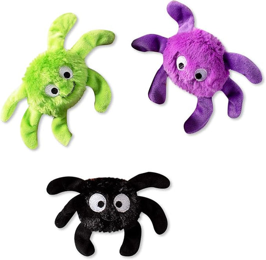 Fringe Studio, Creepy CRAWLY Spiders, Small Plush Dog Toy 3PCS Set, PetShop Collection (289479)