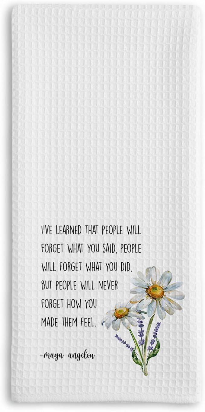 Inspirational Kitchen Hand Towel, Hostess Gift for Women, Christian Quote Waffle Weave Towel, Faith Decor Accent for Kitchen or Bathroom