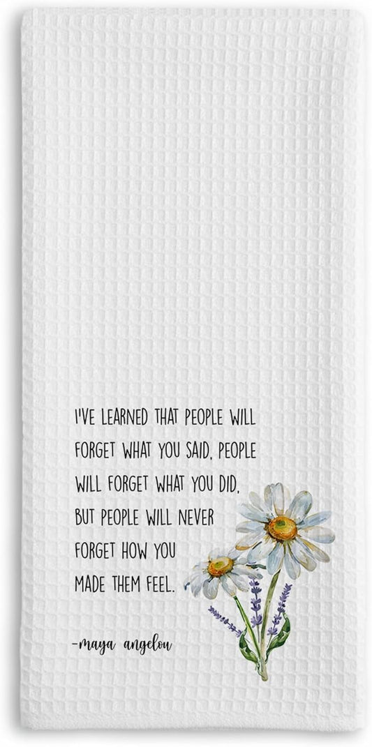Inspirational Kitchen Hand Towel, Hostess Gift for Women, Christian Quote Waffle Weave Towel, Faith Decor Accent for Kitchen or Bathroom