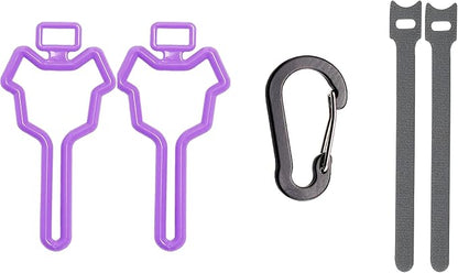 Dog Poop Bag Holder, Waste Bag Holder, Dog Poop Bag Carrier, Hand Free Holder (2 pack, Purple)