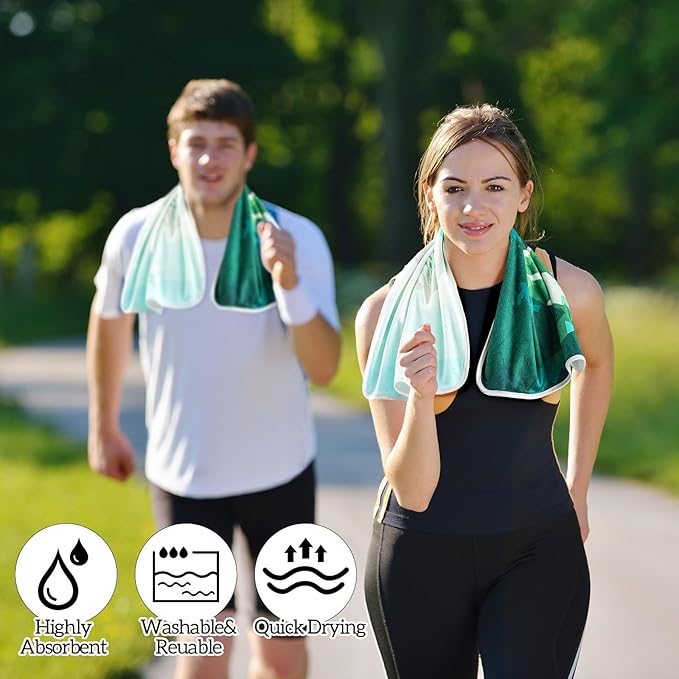 2 Pack Car Seat Towel Cover and Athletic Running Towel with Storage Bags, Sweat Washable Gym Seat Protector Non Slip for Dog Pet Workout Running Outdoor Sport Activities(Yosemite)