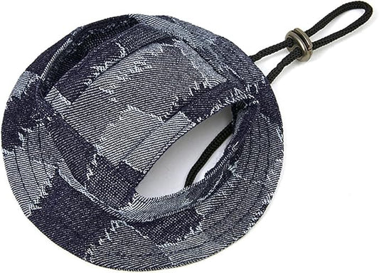 Round Brim Princess Hat Visor Hat Pet Dog Mesh Porous Sun Hat with Ear Holes for Small, Extra Small Dog Teddy, Pug, Chihuahua, Shih Tzu, Yorkshire Terriers, Papillon V-Black L