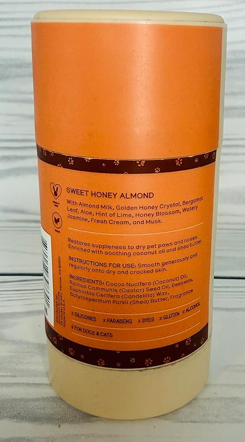 Bath & Body Works Sweet Honey Almond Pet Nose & Paw Balm 2.5 Ounces and Pin & Bristle Brush Set of 2