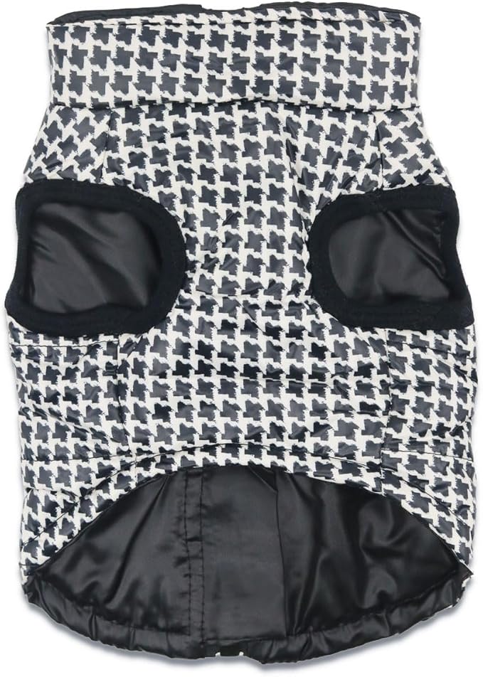 Houndstooth Pet Jacket Small Dog Coats with D-Rings Jackets for Small Dogs