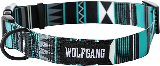Wolfgang Heavy Duty, Adjustable Dog Collar with Quick Release Nylon Buckle for Walking & Training, WesternSky Print, Small
