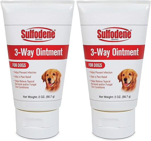 Sulfodene Dog Wound Care 3-Way Ointment, Relieves Pain & Prevents Infection for Dog Cuts, Scrapes, Bites and Injuries, 2 Ounce (Pack of 2)
