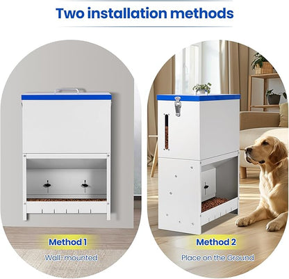 22lbs Gravity Dog Feeder - Automatic Dog Feeder Large Breed Outdoor Pet Feeding Station Auto Dry Food Dispenser for Pet Cat Dogs