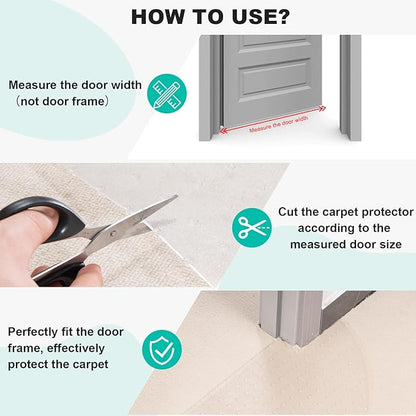 Uross Semi-Circular Carpet Protector for Pets 2PCS, Plastic Cat Carpet Protector for Doorway, Cat Scratch Protector Mat, Cat Ripping Up Carpet Under Door Scratch Stopper