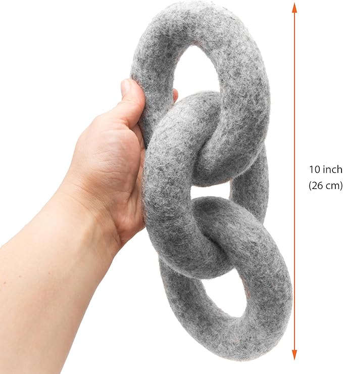Glaciart One Felted Wool Dog Chew Rings | Durable for Puppy Chew for Teething & Dog Teeth Cleaning | Pet Toys Fetch Games & for Anxiety/Boredom | Great for Small or Medium