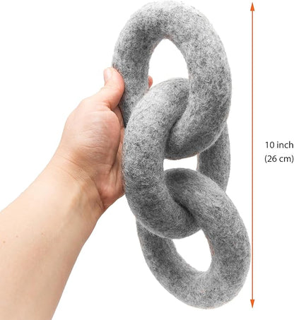 Glaciart One Felted Wool Dog Chew Rings | Durable for Puppy Chew for Teething & Dog Teeth Cleaning | Pet Toys Fetch Games & for Anxiety/Boredom | Great for Small or Medium