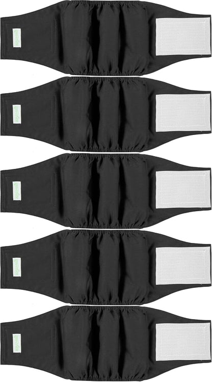 wegreeco Small Dog Diapers Male,Reusable Belly Bands for Male Dogs,Washable Doggie Puppy Male Diapers Wraps,Medium Large Size(5 Pack X-Small, Black)