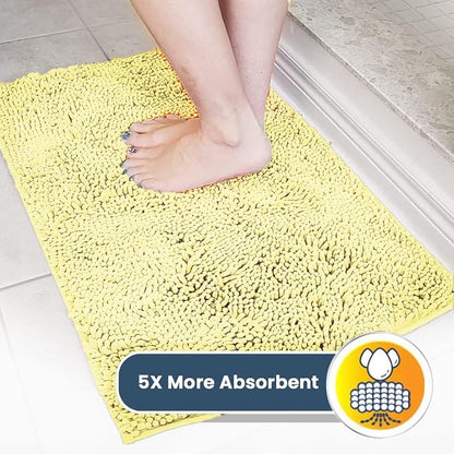 Muddy Mat® | Super Absorbent Door Mat Indoor, Microfiber Quick Dry Chenille Entryway Rug, Non-Slip Front Door Mat, Indoor Mats for Entryway, Machine Washable Pet Rug, Yellow 24"x35"