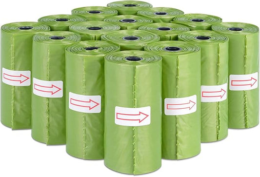 Toplive Dog Poop Bags, 16 Rolls (240 Bags) Green Pet Waste Bags Rolls, Thick & Leak-Proof Roll Replacements for Outdoor Dog Waste Cleanup