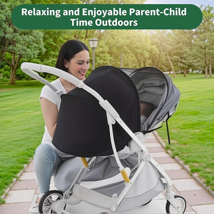 DUOMI 2-in-1 Stroller Sun Shade and Mosquito Net Cover - Universal Breathable Baby Cover With Two-Way Zipper for Extender