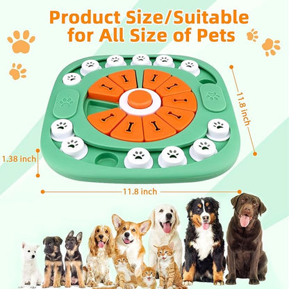 Dog Toys for Boredom and Stimulating, Mentally Stimulating Toys, Puzzle Large Dogs, Puzzles Smart Treat Dispensing Enrichment Dogs Green, Level 3-Green