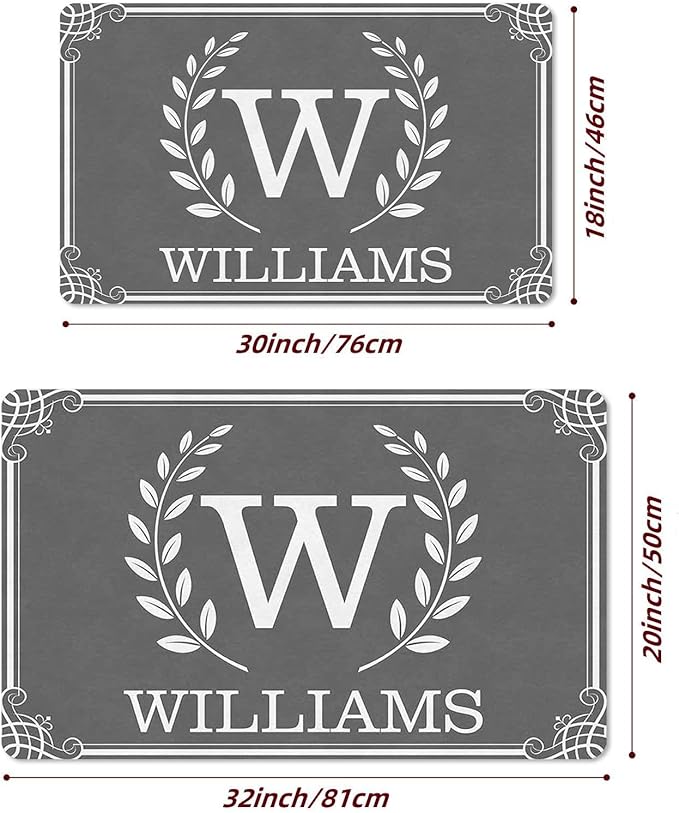 Custom Doormat with Family Name - Personalized Entryway Door Mat Front Door Mat for Outdoor Decor Entrance Mat Housewarming Gift with Anti-Slip Backing