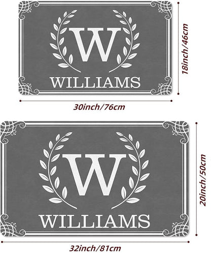 Custom Doormat with Family Name - Personalized Entryway Door Mat Front Door Mat for Outdoor Decor Entrance Mat Housewarming Gift with Anti-Slip Backing