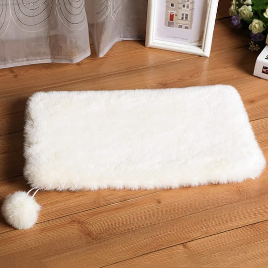 SHENGOCASE 2-Pack 10"x18" Rectangular Faux Rabbit Fur Cat Dog Bed Cushion Pad Mat, Cat Tree Tower Replacement Cushion Pad for Window Perch Carrier House Cage Crate Kennel Furniture