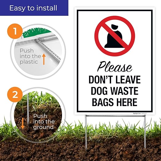 No Pets Allowed in Athletic Field Areas (2 Pack) Double Sided 12x18 Inches, Corrugated Plastic with Metal H Stake, Made in USA