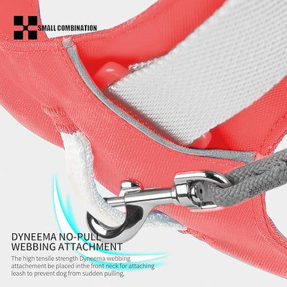 Lightweight Dog Harness, Large to Very Large Breeds, Adjustable Fit.Pet Harness with Pocket, Dog Training Harness for Outdoor Walking Running, Hiking (Watermelon Red, M)