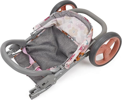 509 Crew: Melange Flora - Mabelle 3-Wheel Doll Jogger Stroller - Accessory for Dolls Up to 24", Large Canopy, Foldable Design, Kids Toy, Ages 3+