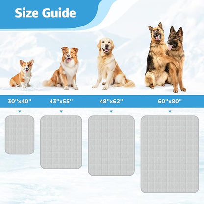 Dog Cooling Blanket, 0.4 Q-MAX Cooling Blanket For Large Dogs Washable, Cool To Touch Dog Blankets For Bed Cover, Soft Lightweight Cooling Dog Blanket Help Your Pet Sleep Well In Summer (48"×62"/Grey)