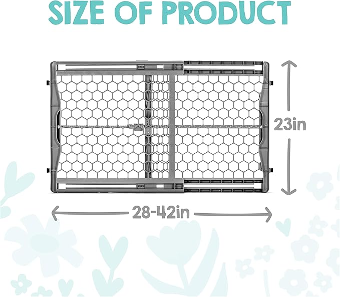 Regalo Safety 28"-42" Extra Wide Baby Gate for Doorways & Bottom of Stairs, Pressure Mounted Safety Gate for Babies, Toddlers & Pets, Tested & Safe for 30 Years, American Designed, American Owned