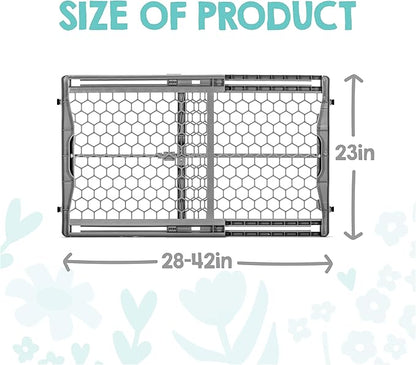 Regalo Safety 28"-42" Extra Wide Baby Gate for Doorways & Bottom of Stairs, Pressure Mounted Safety Gate for Babies, Toddlers & Pets, Tested & Safe for 30 Years, American Designed, American Owned