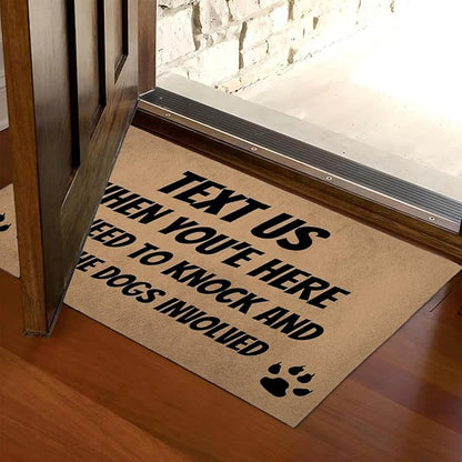 Funny Welcome Doormat (23.7 in X 15.6 in) Anti-Slip Rubber Back Entrance Way Indoor Front Porch Decor Rugs House Warming Gift (Text Before Arrived No Knock)
