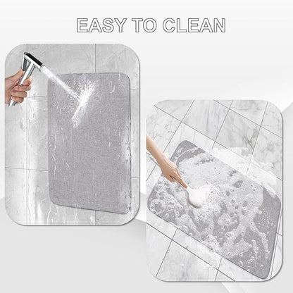 Indoor Door Mat, 1/10 in Ultra Thin Door Mat, Non-Slip Natural Rubber Backing Inside Doormat, Washable, Low-Profile Entrayway Mats, Durable Dirt Trapper for Various Entrance, 47''X24'', Grey