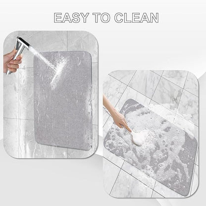 Indoor Door Mat, 1/10 in Ultra Thin Door Mat, Non-Slip Natural Rubber Backing Inside Doormat, Washable, Low-Profile Entrayway Mats, Durable Dirt Trapper for Various Entrance, 35''X24'' Grey