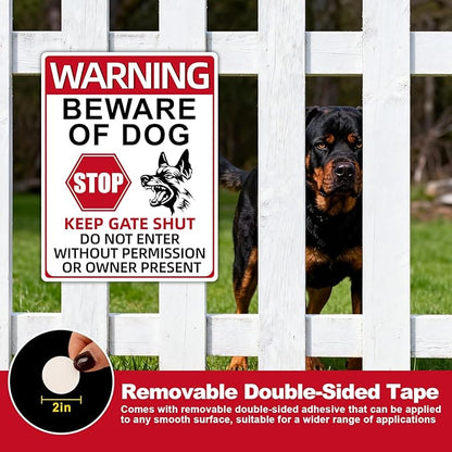 Beware of Dog Signs, 2 Pack 13"x10" Double-Sided Signs, Corrugated Plastic, H-Stake Metal Stakes, Dog Signs for Yard, Garden and Yard Wall Decor, Beware of Dog Signs for Fence