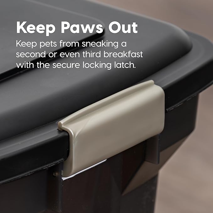 IRIS USA Dog Food Storage Container, Airtight Lid, Up to 13 Pounds Pet Food Storage, Versatile Pet Food Bin, Treats, BPA Free, Smoke