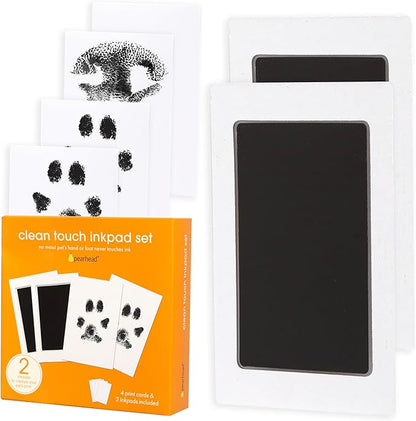 Pearhead Paw Print Clean-Touch Ink Pad, Mess Free Inkless Pet Impression Kit, Safe for Cats and Dogs, Pawprint Keepsake, Pack of 2