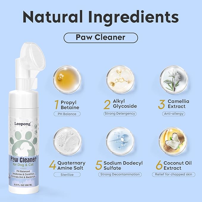 Dog Paw Cleaner,Dog Paw Wash Care for Dogs Large Medium Small XL Breed,2 Pack Waterless Foam with Silicone Scrubber, Dogs Cats Feet Paw Cleaner