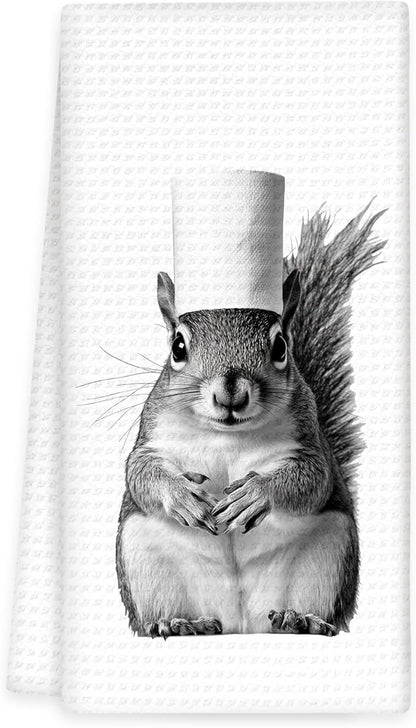 Squirrel Bathroom Hand Towels, Squirrel Decor for Bathrooms, Funny Bathroom Squirrels Hand Towels, Squirrel Gifts, FunnySquirrel Themed HandTowels for SquirrelLovers Bathrooms, 16x24In
