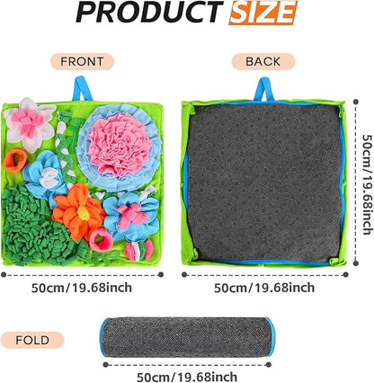 Snuffle Mat for Dogs, 20 X 20 Inches Dog Puzzle Toy for Boredom & Slow Eating, Washable Snuffle Mat for Puppies, Small & Medium Dogs, Cats & Rabbits