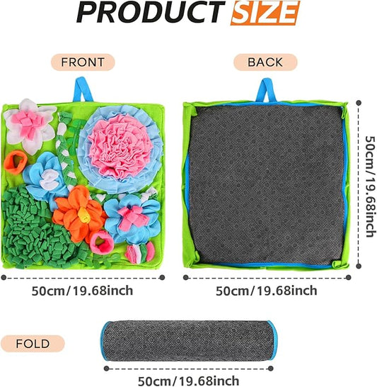 Snuffle Mat for Dogs, 20 X 20 Inches Dog Puzzle Toy for Boredom & Slow Eating, Washable Snuffle Mat for Puppies, Small & Medium Dogs, Cats & Rabbits