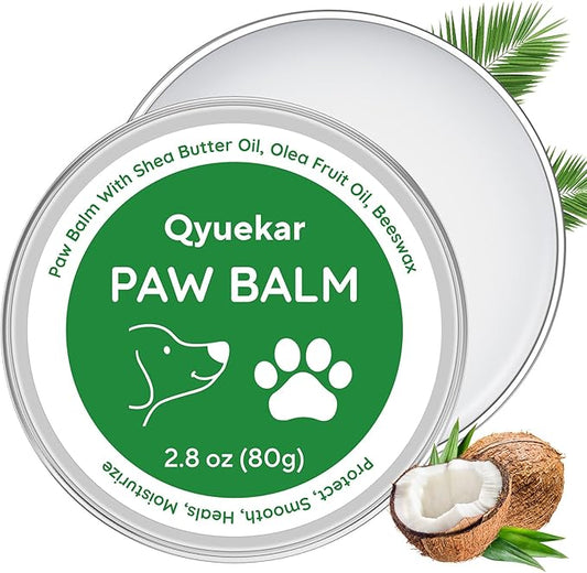 Lick-Safe Dog Paw & Nose Balm, Dog Paw Wax Protector with Coconut Oil, Moisturizer Soother Dry Cracked Snout & Pads, All-Natural Nose Butter & Cream for Horse Hoof, Cat Petts Care, 2.8oz/80g