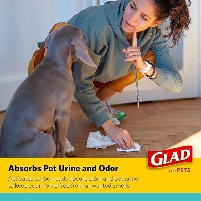 Glad for Pets Activated Charcoal Dog Training Pads, Small Size 17.5" x 23.5" Odor Absorbing, Pee Pads for Dogs Perfect for Training New Puppies, Charcoal, 120 Count - 2 Pack