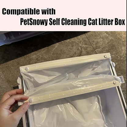 Cat Litter Box Liners for PetSnowy SNOW+ Cat Litter Box, 100 PCS Self-Sealing Waste Drawer Bags for Automatic cat Litter Box (100 Pcs)