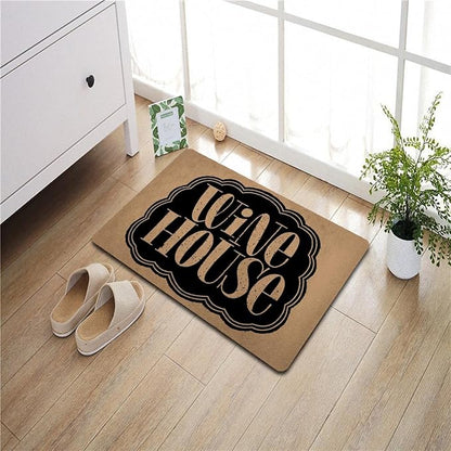 Funny Welcome Doormat (23.7 in X 15.6 in) Anti-Slip Rubber Back Entrance Way Indoor Front Porch Decor Rugs House Warming Gift (Wine House)