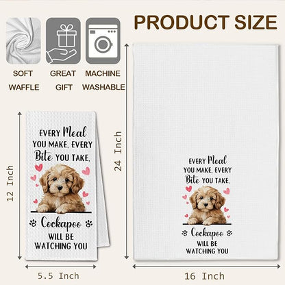 Cockapoo Dog Kitchen Towels, Every Meal You Make Every Bite You Take Cockapoo Gifts Dish Towels for Kitchen, Dog Lover Mom Owner Gifts Decorative Hand Towel, 16x24 Inch