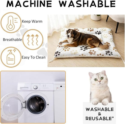 Dog Cat Bed Mat Ultra Soft Fluffy Pet Bed Washable Fashion Dog Crate Beds Comfy Comfy Pet Sleeping Pad Suitable for Pet Raised Bed(42"x32",Woof)