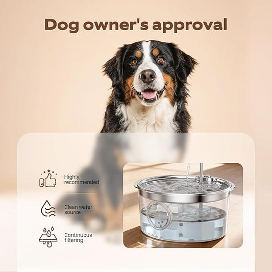 GROOKPET Dog Water Fountain Filters: 16 Dog Fountain Filters - Pet Water Fountain Filters Replacement - Including 8 Filters + 8 Sponges - Suitable for GROOKPET Dog Water Fountain for Large Dogs